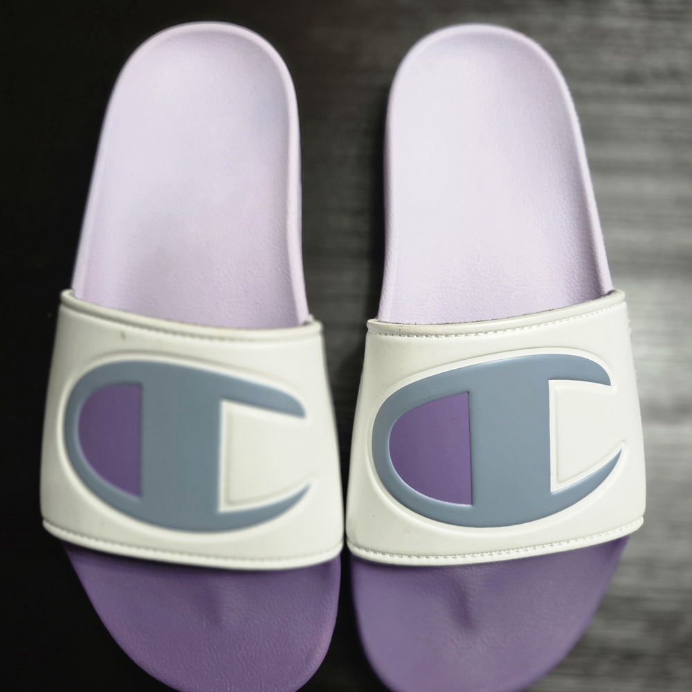 Champion Lilac & White Slide Sandals - Picture 2 of 9